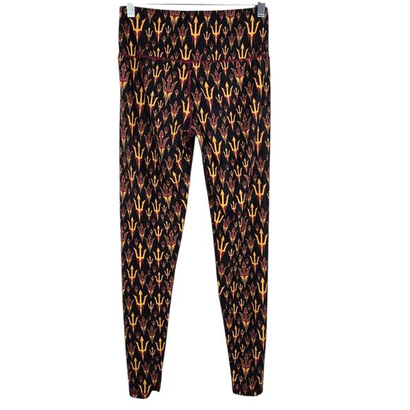 Zoozatz ASU Arizona State University Sun Devils Pitchfork Print Leggings Sz M - Picture 2 of 6